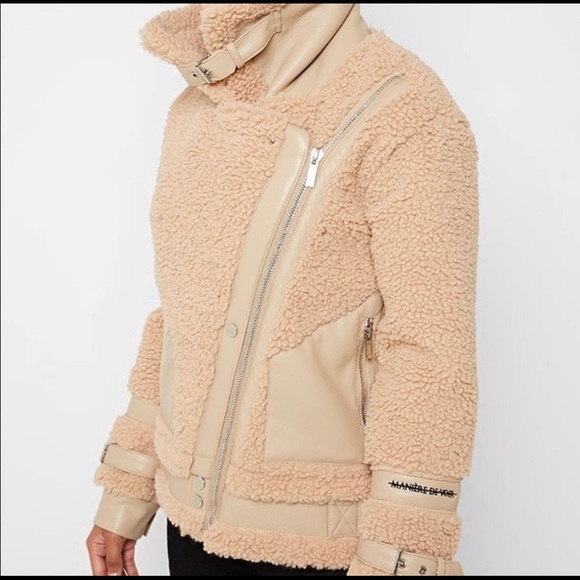 manière de voir teddy biker fuzzy jacket nude - Picture 2 of 10